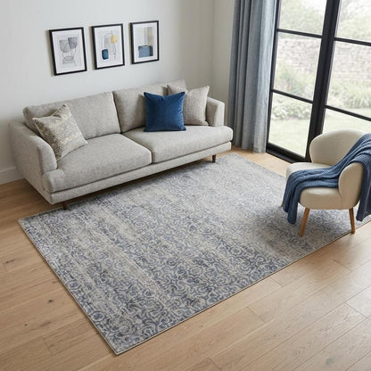 5' X 8' Gray and Ivory Abstract Hand Woven Area Rug