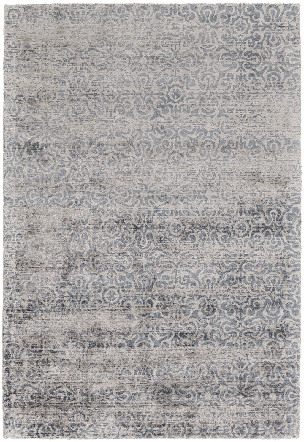 4' X 6' Blue Gray And Taupe Abstract Hand Woven Area Rug