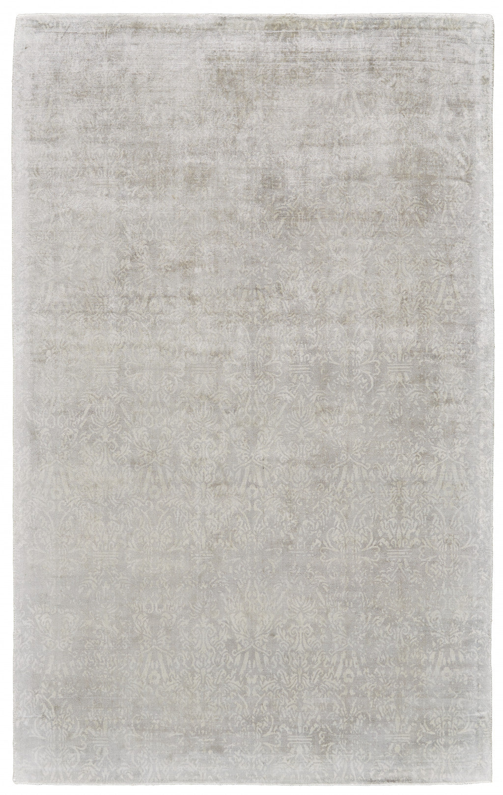 5' X 8' Ivory Gray And Tan Abstract Hand Woven Area Rug