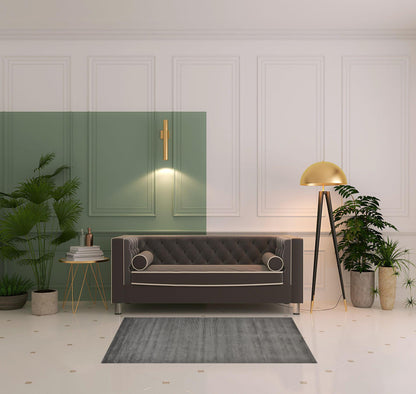 4' X 6' Gray And Black Hand Woven Area Rug