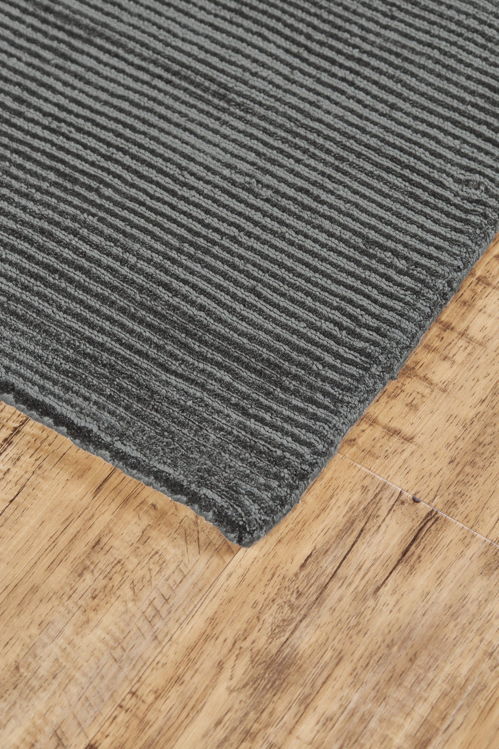 8' X 11' Gray And Black Hand Woven Area Rug