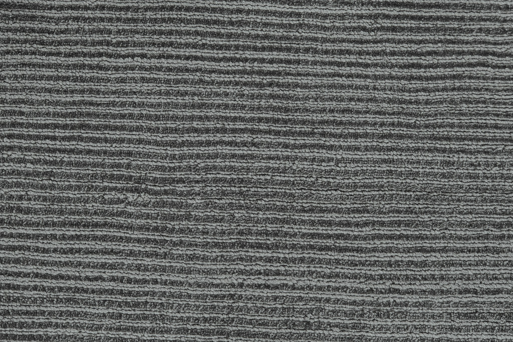 8' X 11' Gray And Black Hand Woven Area Rug