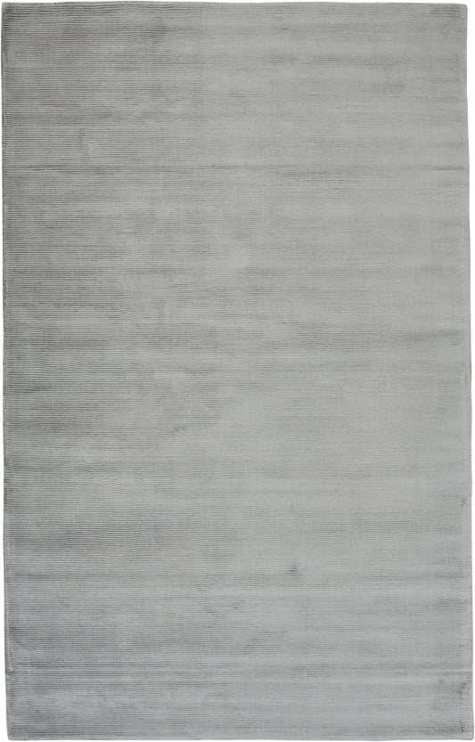 2' X 3' Gray And Silver Hand Woven Distressed Area Rug