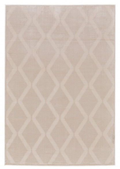 5' X 8' Ivory Geometric Area Rug