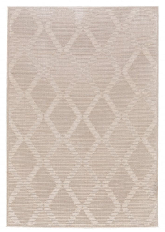 5' X 8' Ivory Geometric Area Rug