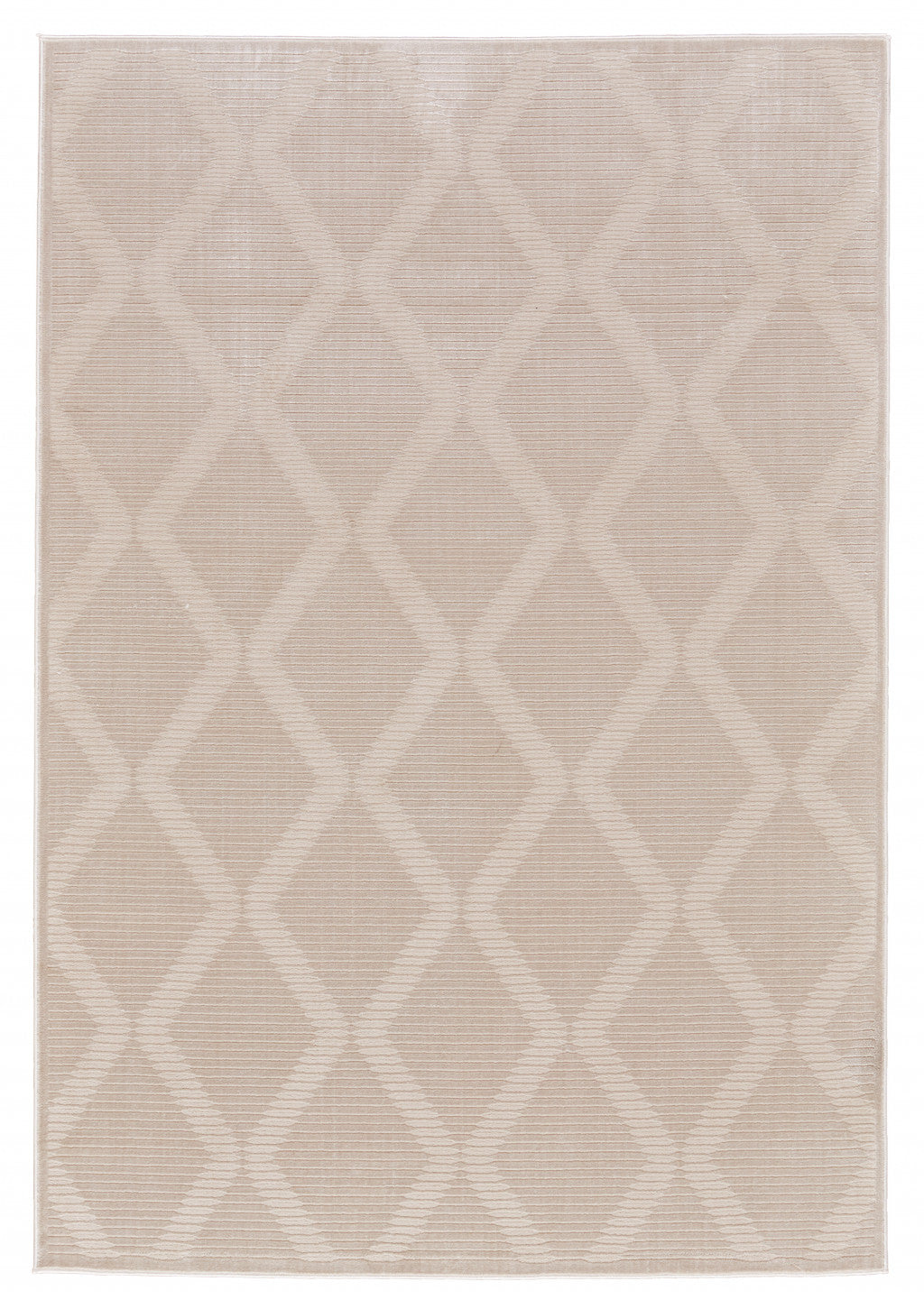 10' X 13' Ivory And Tan Geometric Stain Resistant Area Rug