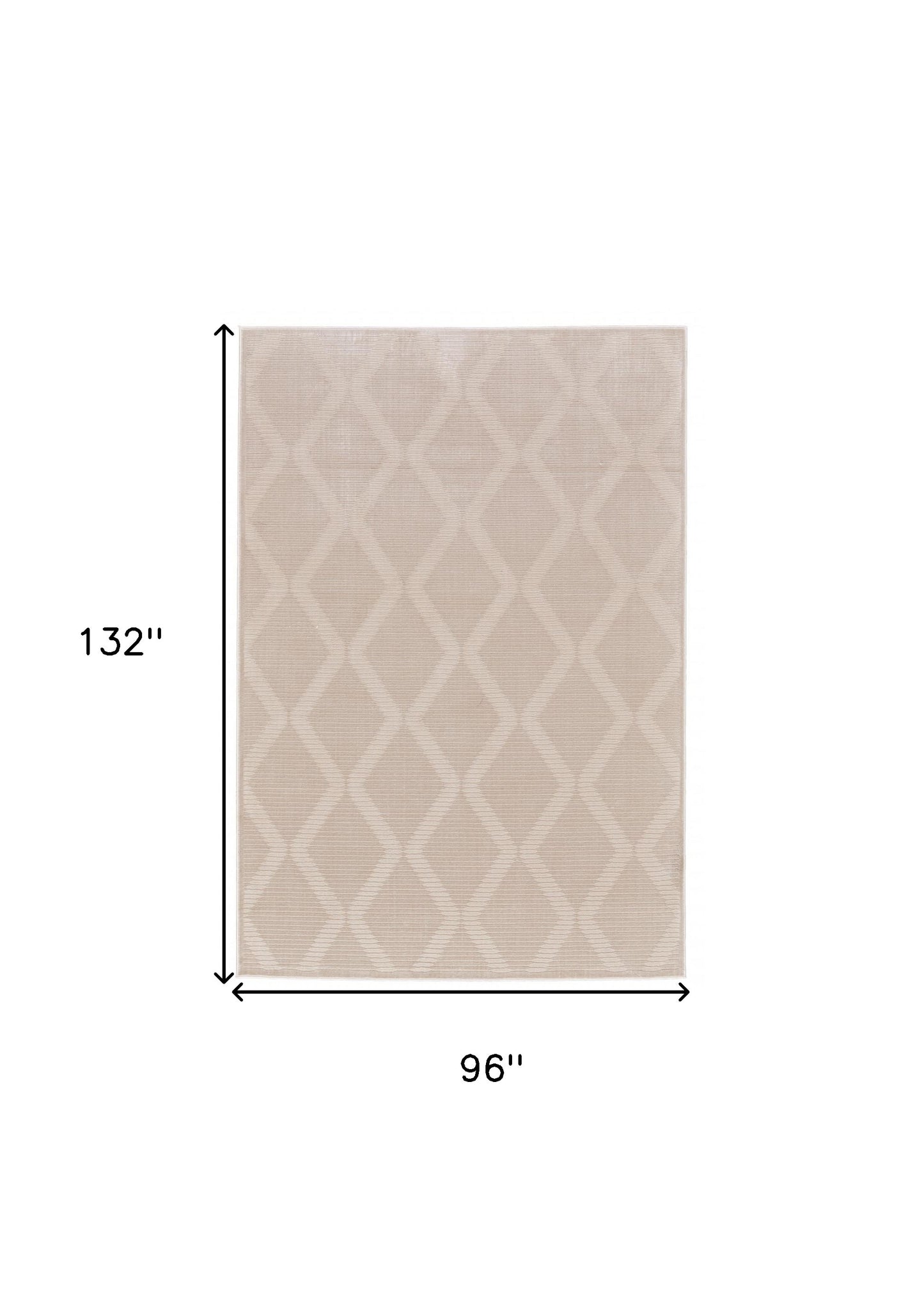 10' X 13' Ivory And Tan Geometric Stain Resistant Area Rug