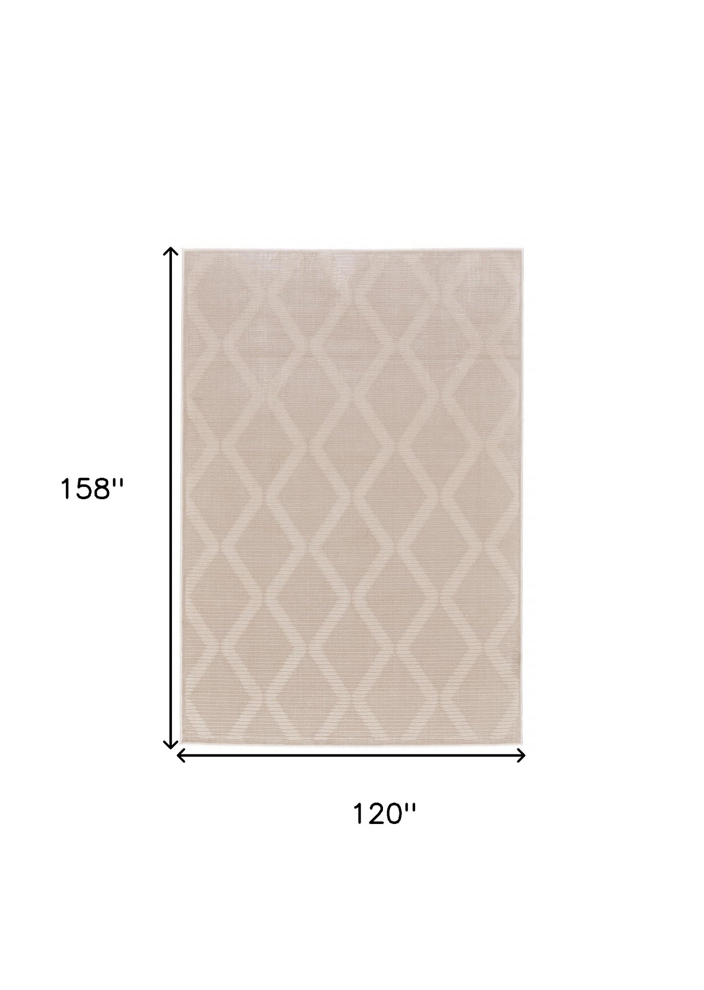 10' X 13' Ivory And Tan Geometric Stain Resistant Area Rug