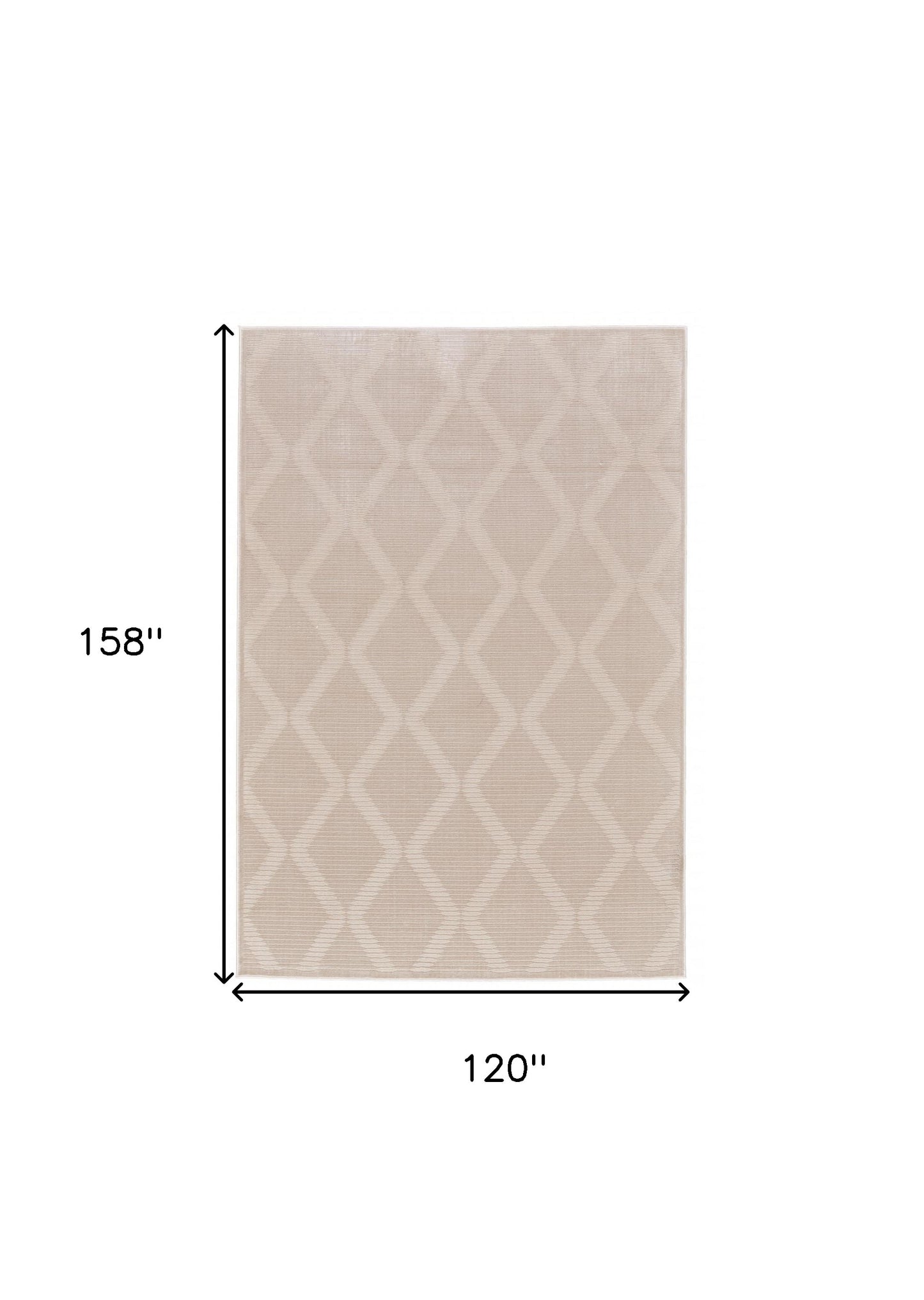 5' X 8' Ivory And Tan Geometric Stain Resistant Area Rug