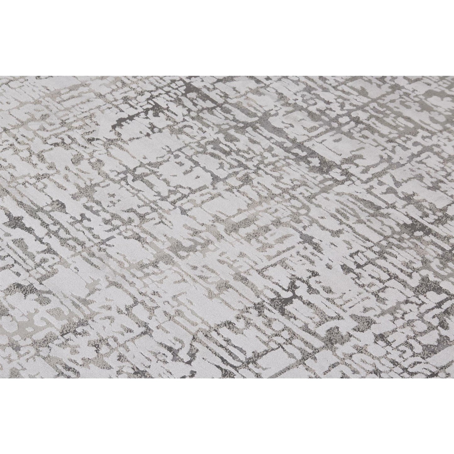 8' X 11' Gray And Ivory Abstract Stain Resistant Area Rug