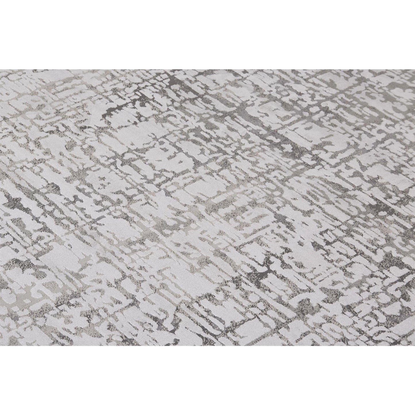 8' X 11' Gray and Ivory Abstract Area Rug