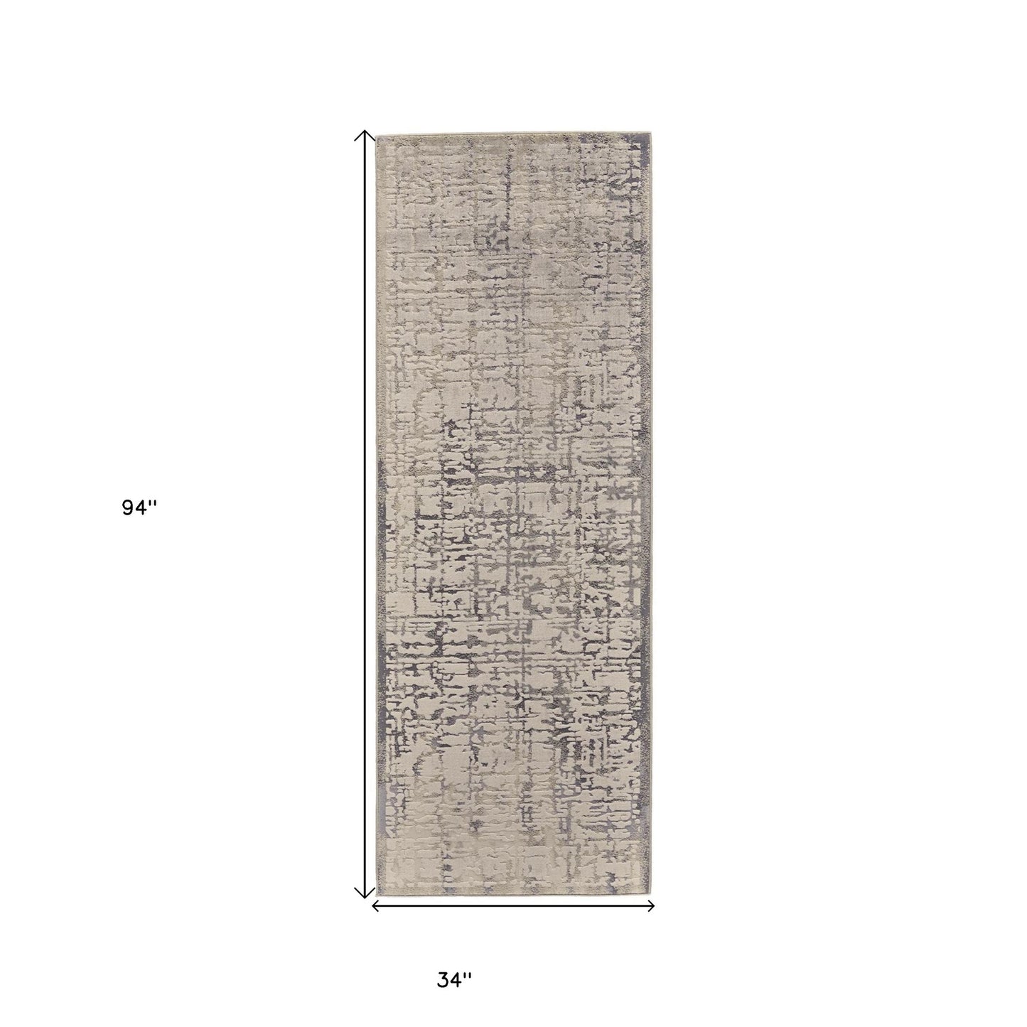 5' X 8' Gray And Ivory Abstract Stain Resistant Area Rug