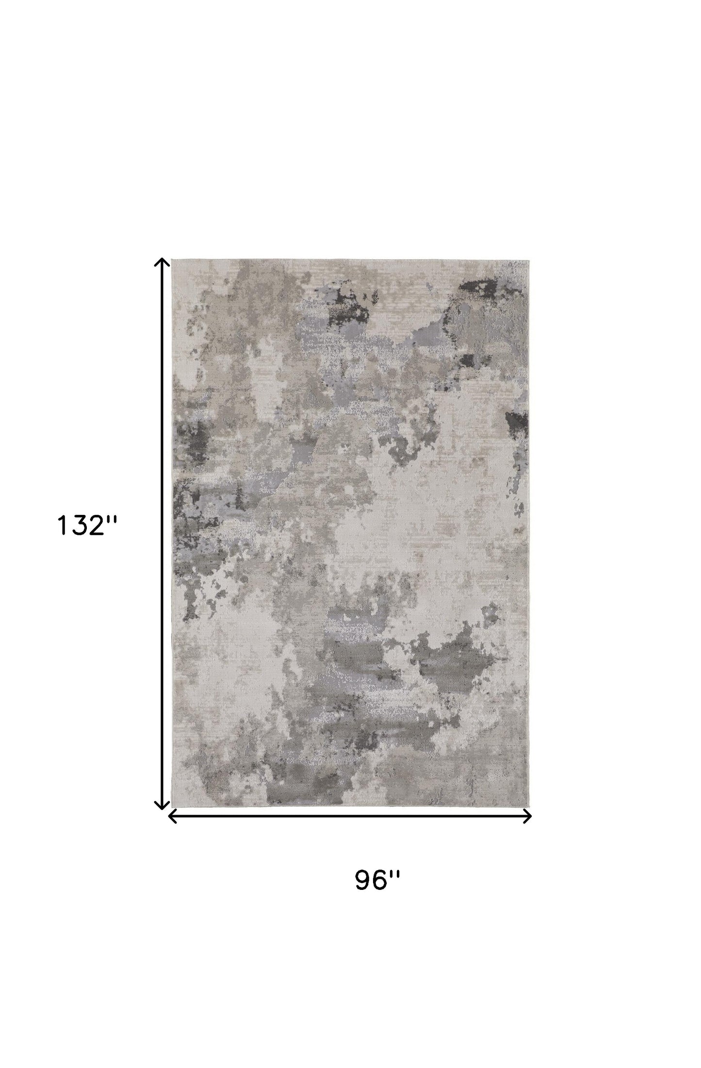 8' X 11' Ivory And Gray Abstract Stain Resistant Area Rug