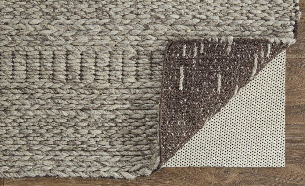 4' X 6' Gray and Ivory Wool Hand Woven Area Rug