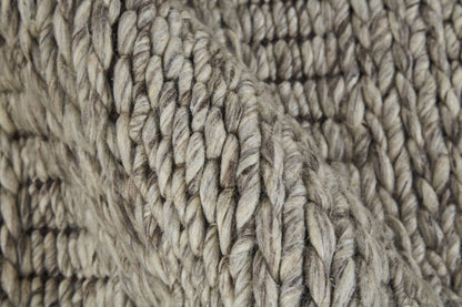 4' X 6' Gray and Ivory Wool Hand Woven Area Rug