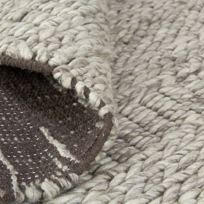 4' X 6' Gray and Ivory Wool Hand Woven Area Rug