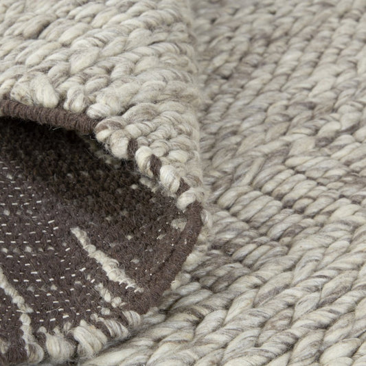 4' X 6' Gray and Ivory Wool Hand Woven Area Rug