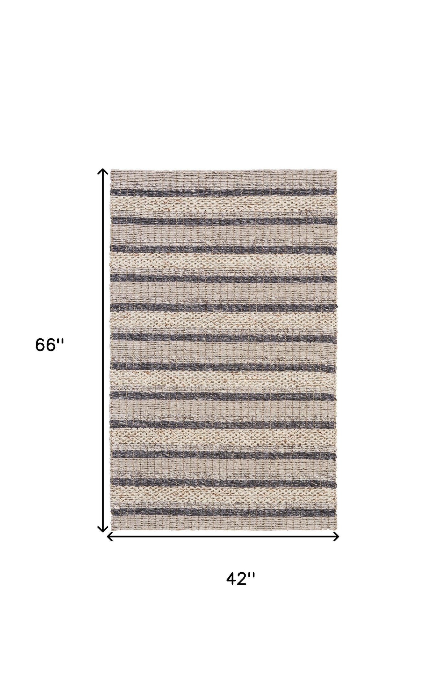 8' x 11' Gray and Ivory Wool Hand Woven Area Rug