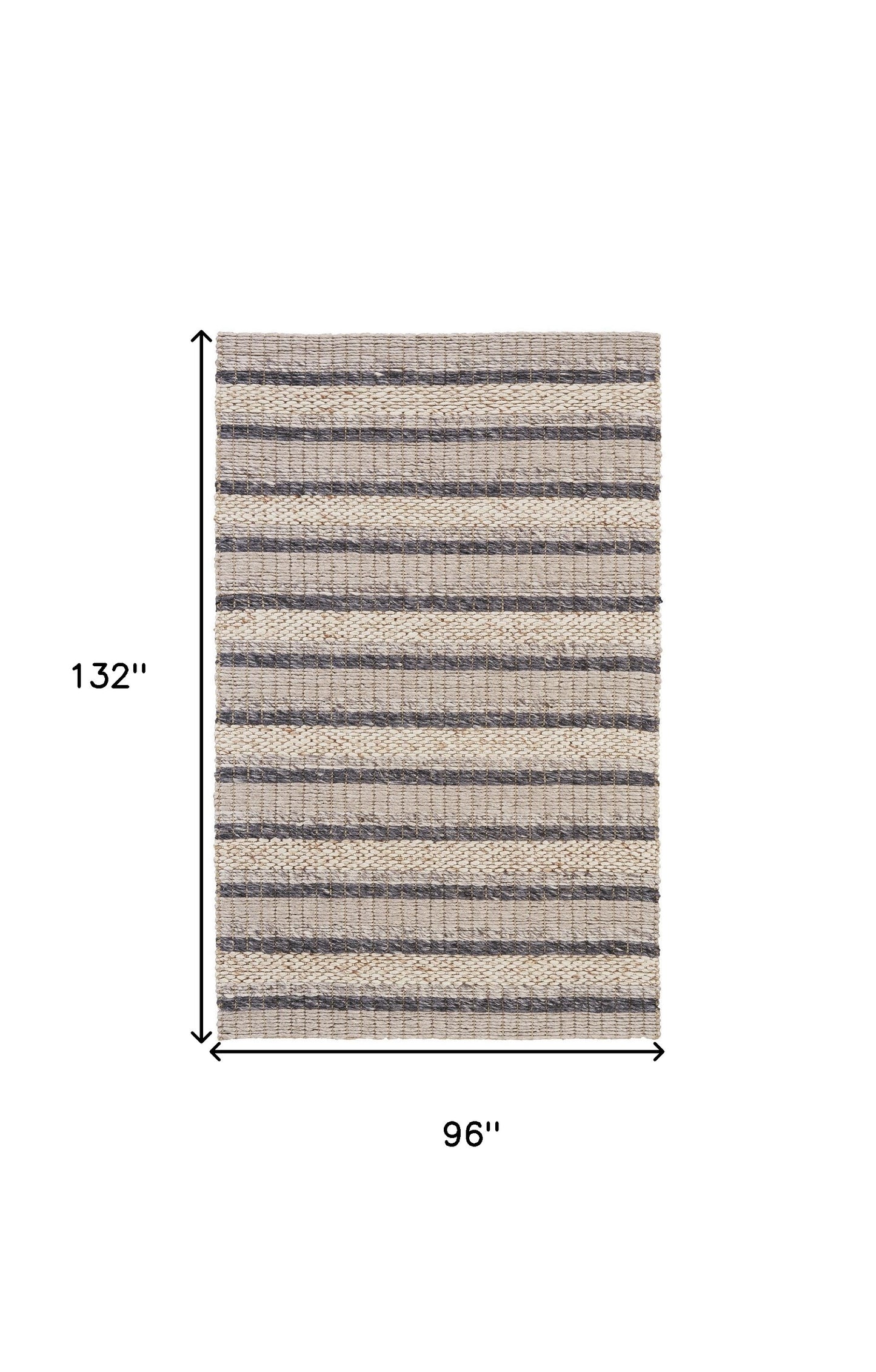 2' X 3' Gray and Ivory Wool Hand Woven Area Rug