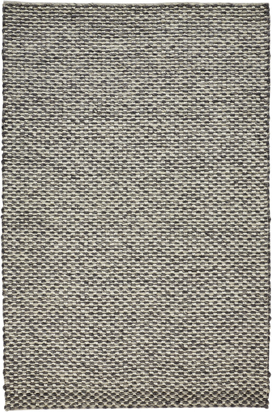 4' x 6' Gray and Ivory Wool Floral Hand Woven Area Rug