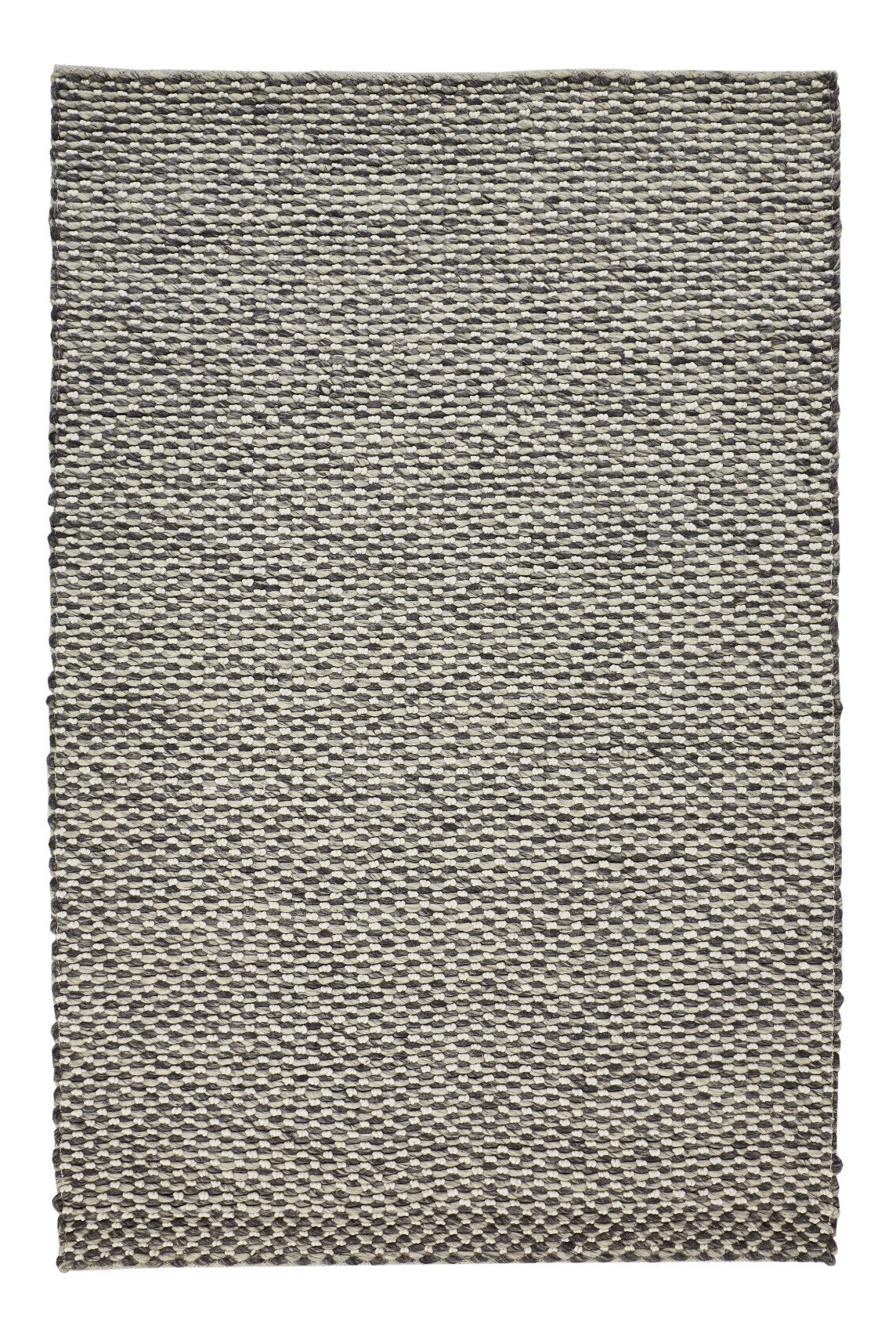 8' X 11' Gray and Ivory Wool Floral Hand Woven Area Rug