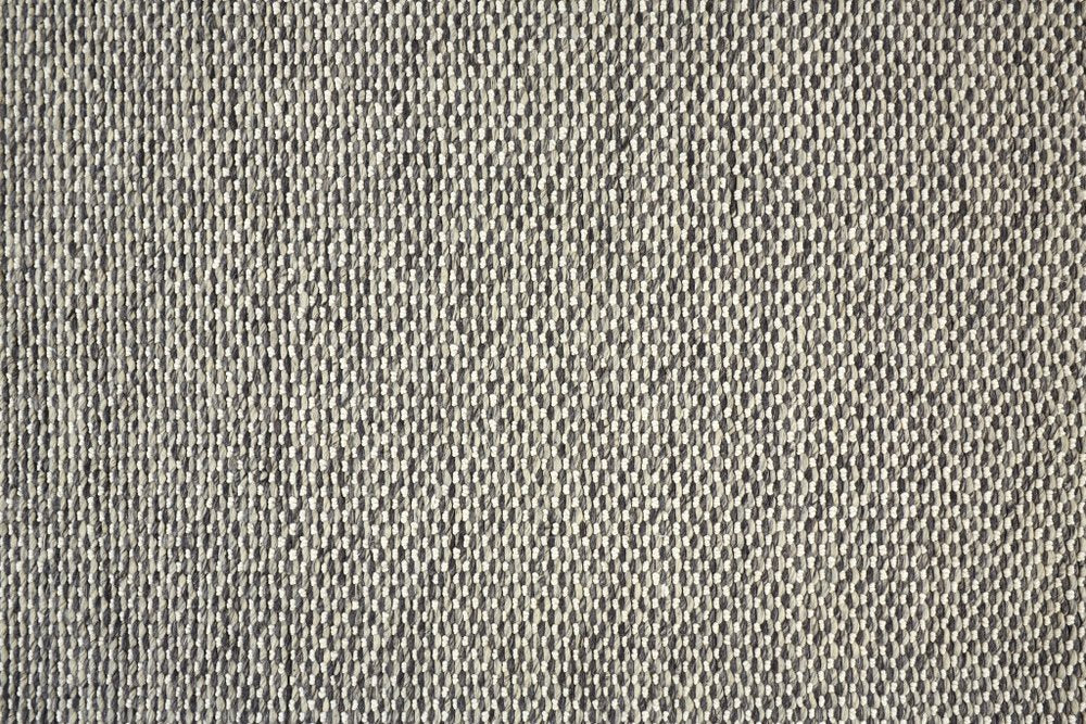 5' X 8' Gray and Ivory Wool Floral Hand Woven Area Rug