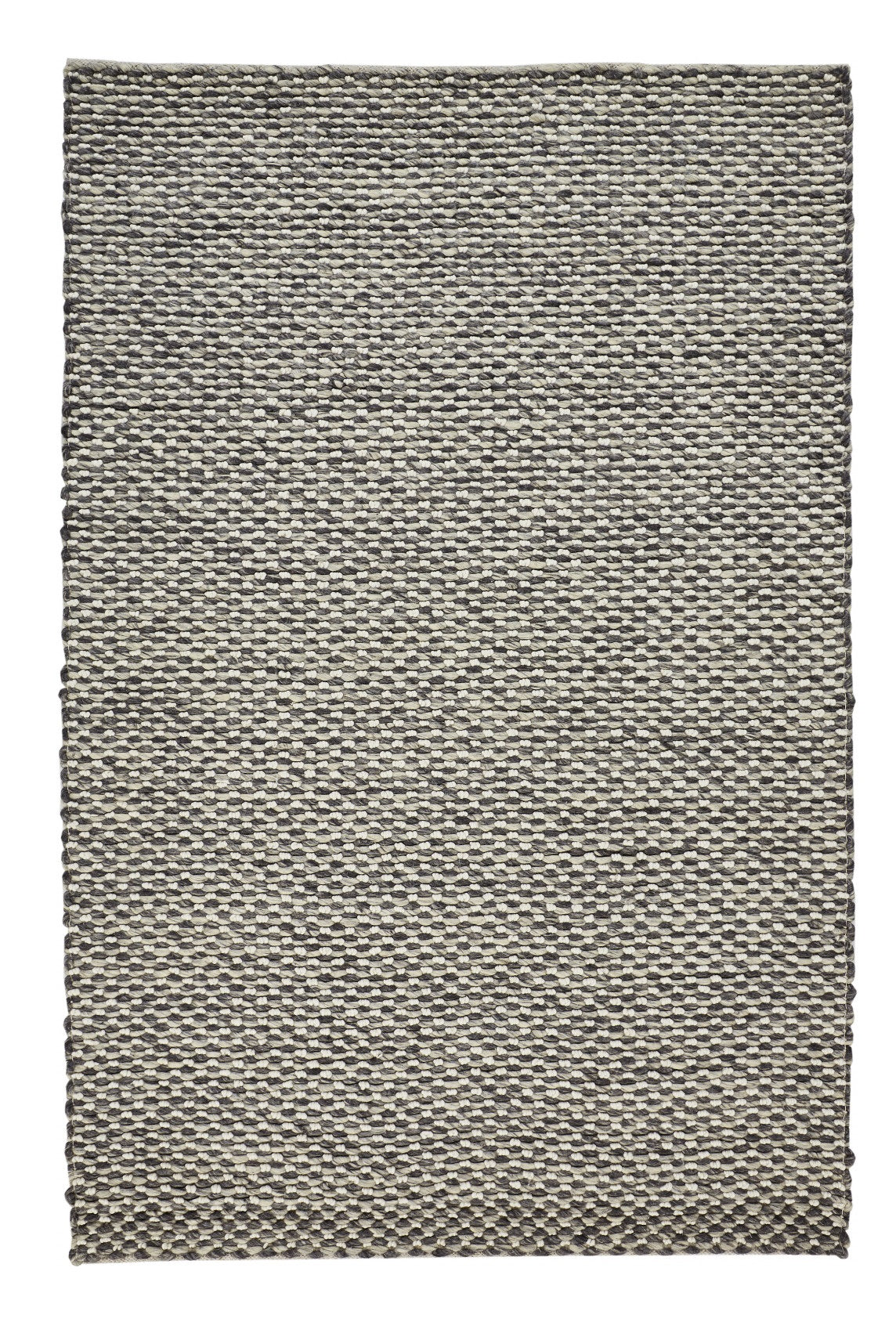 8' X 11' Gray and Ivory Wool Floral Hand Woven Area Rug