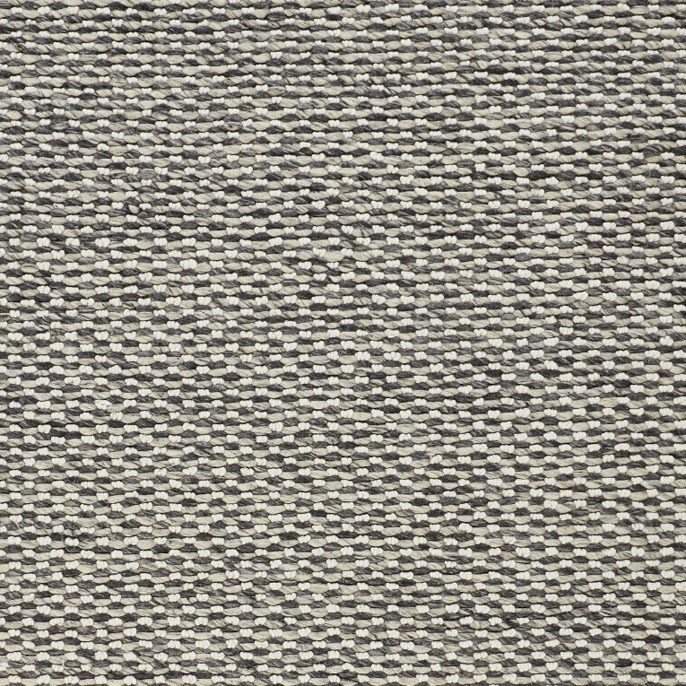 8' X 11' Gray and Ivory Wool Floral Hand Woven Area Rug