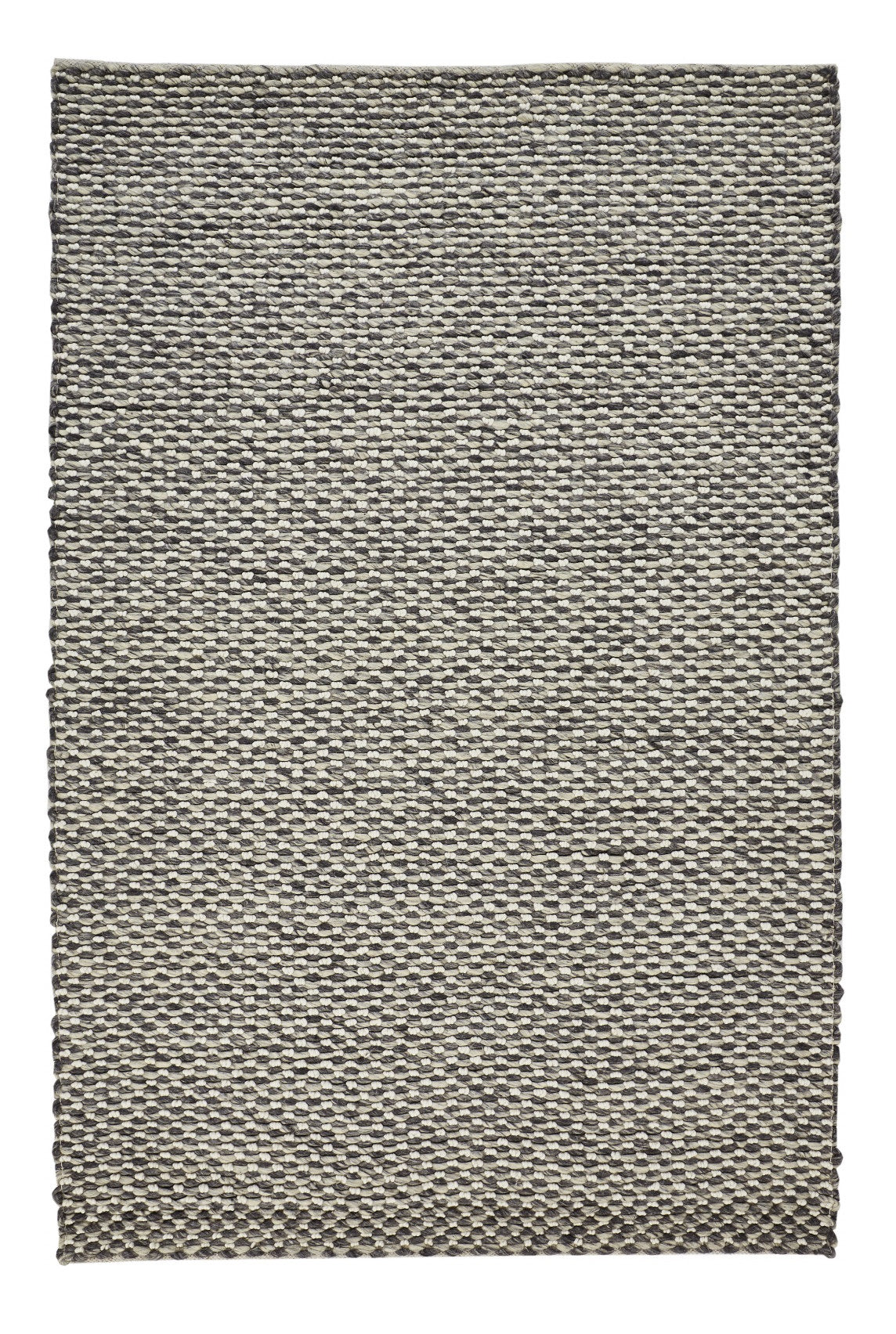 8' X 11' Gray and Ivory Wool Floral Hand Woven Area Rug