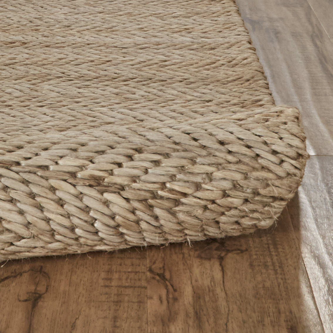 5' X 8' Tan And Gray Hand Woven Area Rug