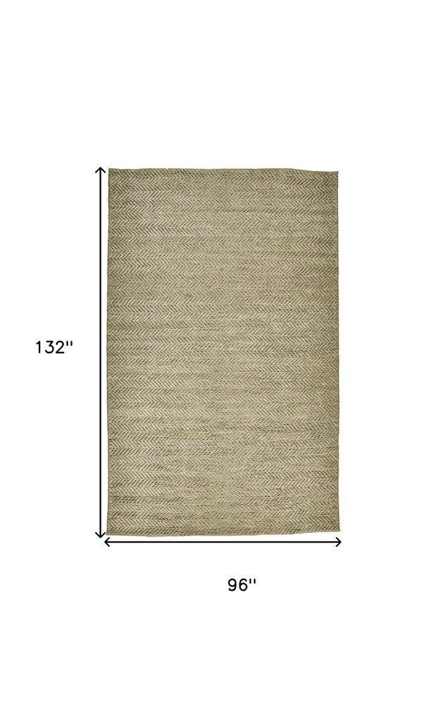 5' X 8' Tan And Gray Hand Woven Area Rug
