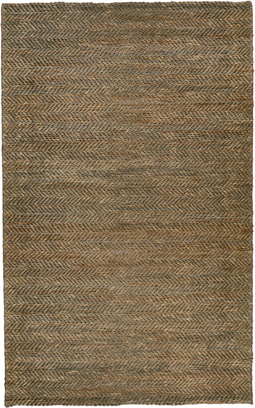 5' X 8' Tan And Gray Hand Woven Area Rug