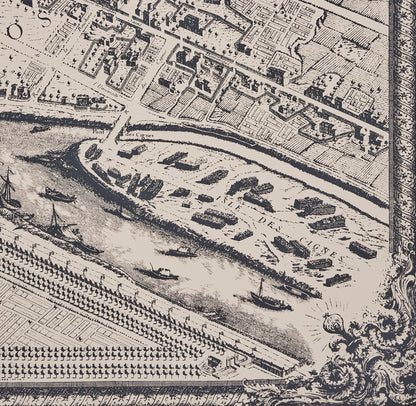 SCHUMACHER  PERENNIAL FAVORITES LA CITE PANEL SET   EBONY ON CREAM   - 511450