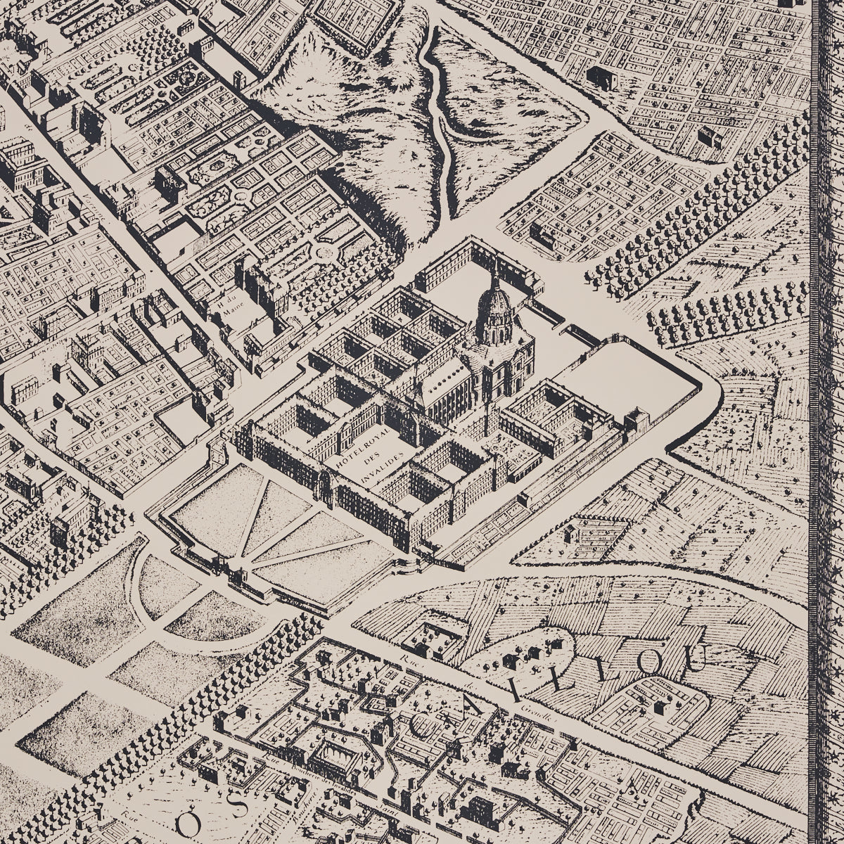 SCHUMACHER  PERENNIAL FAVORITES LA CITE PANEL SET   EBONY ON CREAM   - 511450