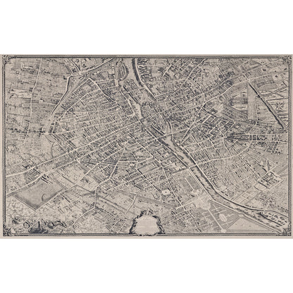 SCHUMACHER  PERENNIAL FAVORITES LA CITE PANEL SET   EBONY ON CREAM   - 511450