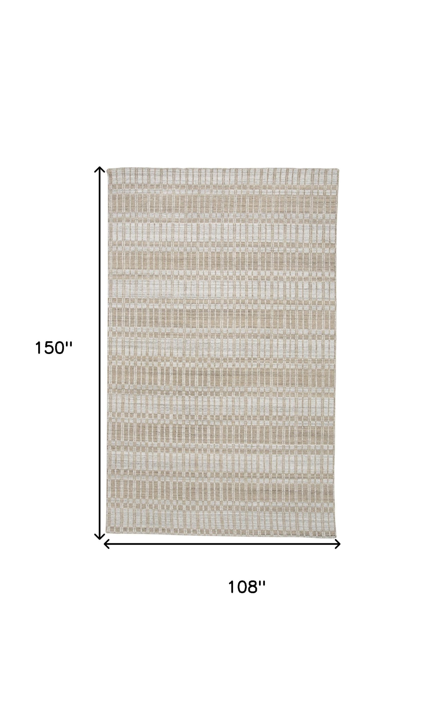 5' X 8' Ivory Taupe And Tan Striped Hand Woven Area Rug