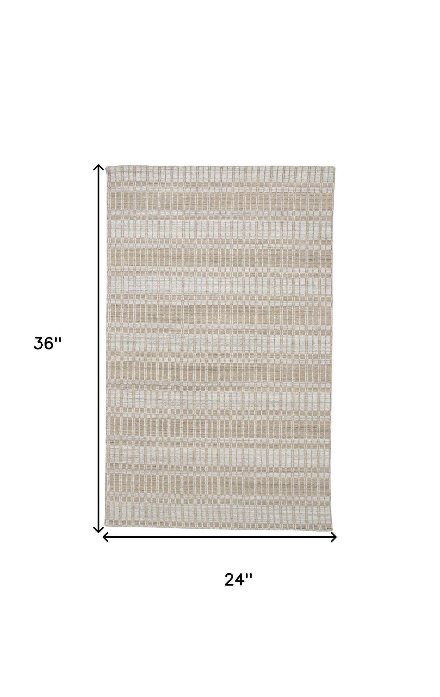 5' X 8' Ivory Taupe And Tan Striped Hand Woven Area Rug