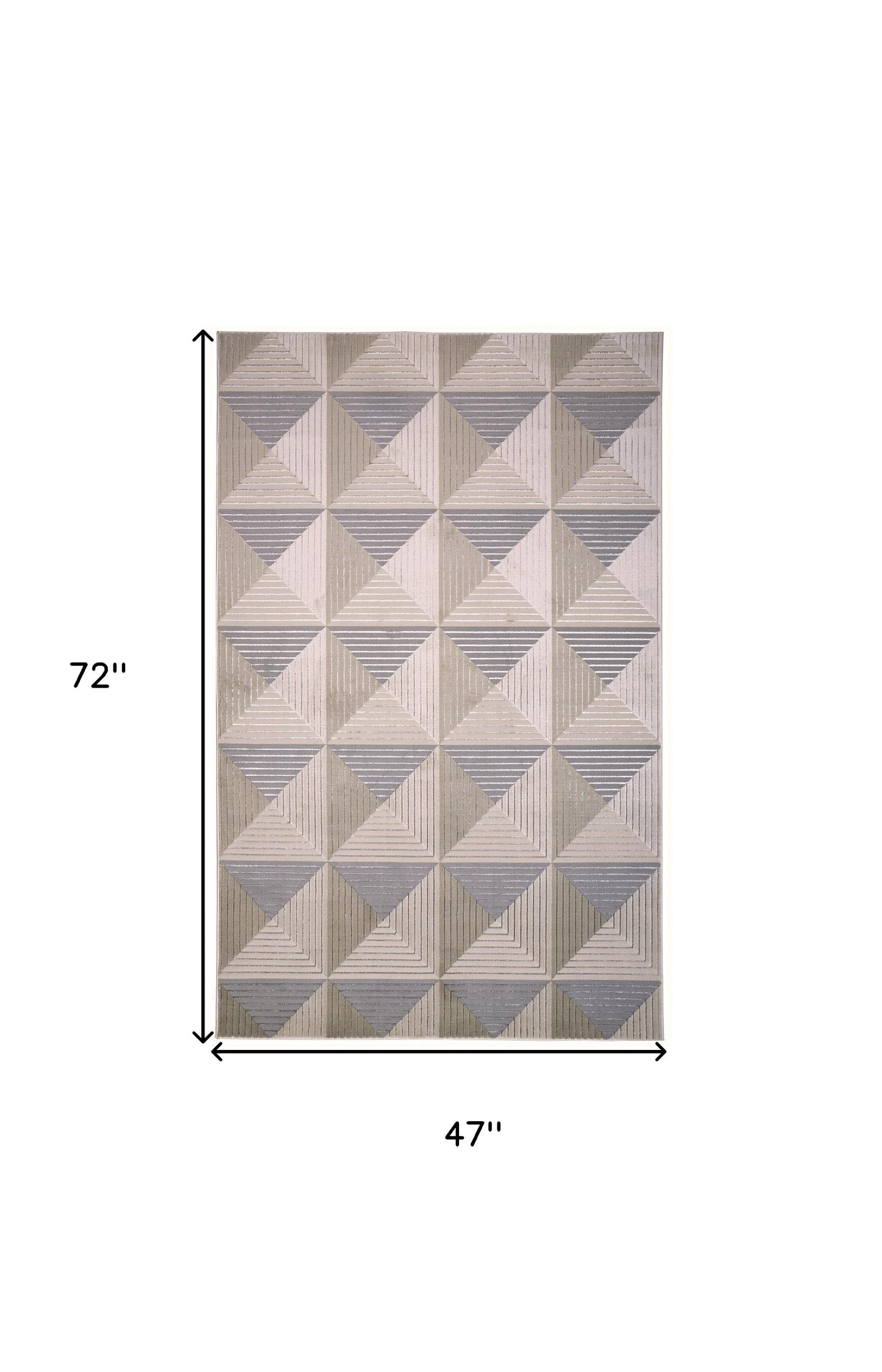 4' X 6' Beige Gray And Ivory Geometric Area Rug