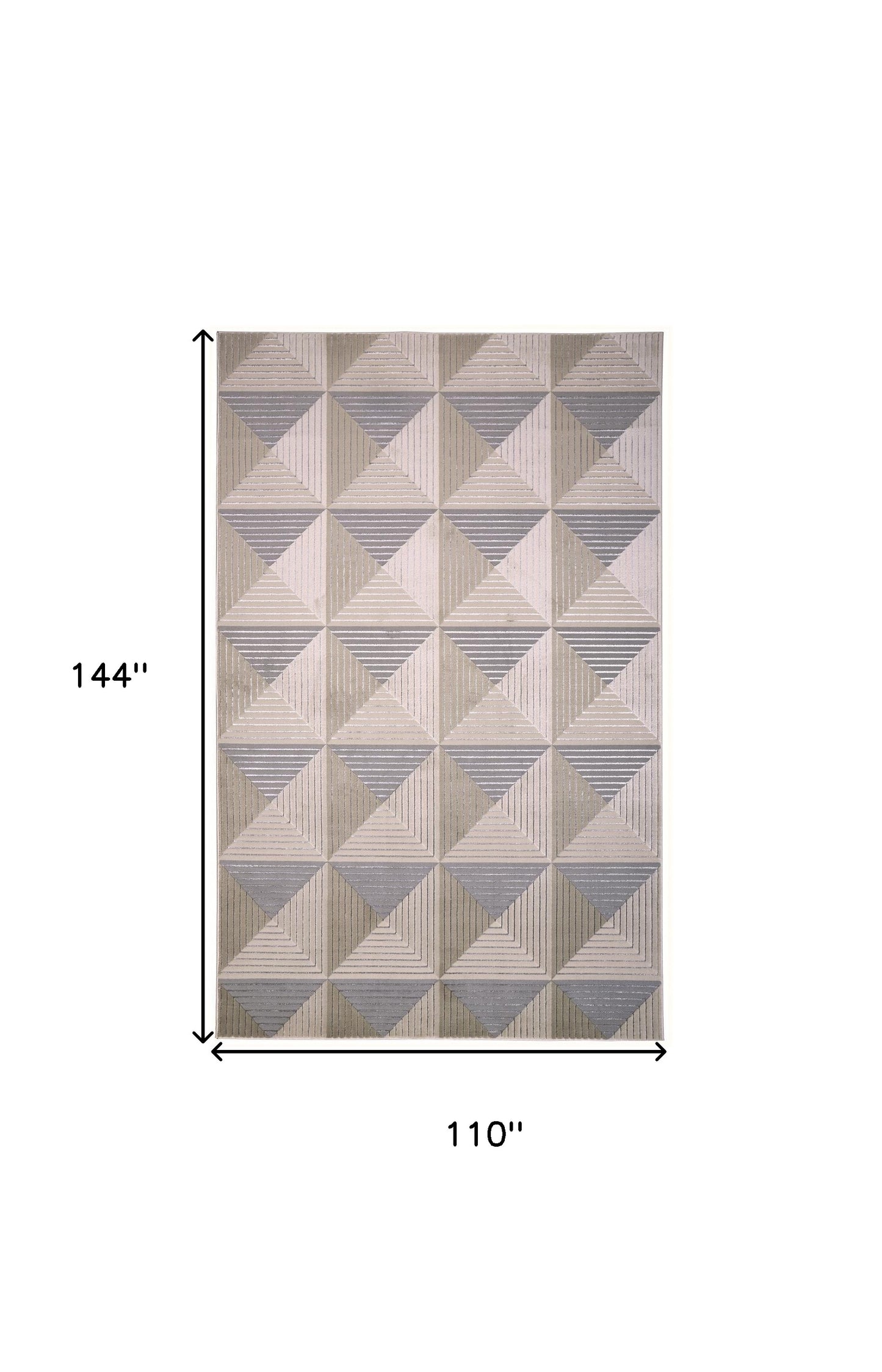 5' X 8' Beige Gray And Ivory Geometric Stain Resistant Area Rug