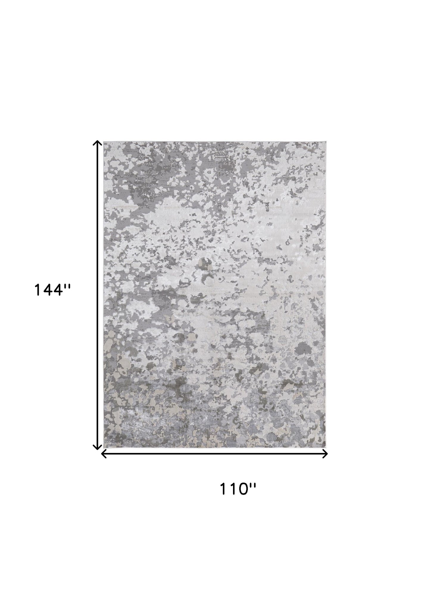 5' X 8' Silver Gray And White Abstract Stain Resistant Area Rug