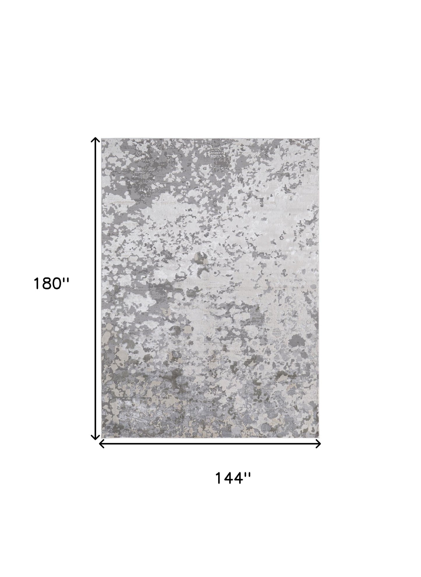 5' X 8' Silver Gray And White Abstract Stain Resistant Area Rug