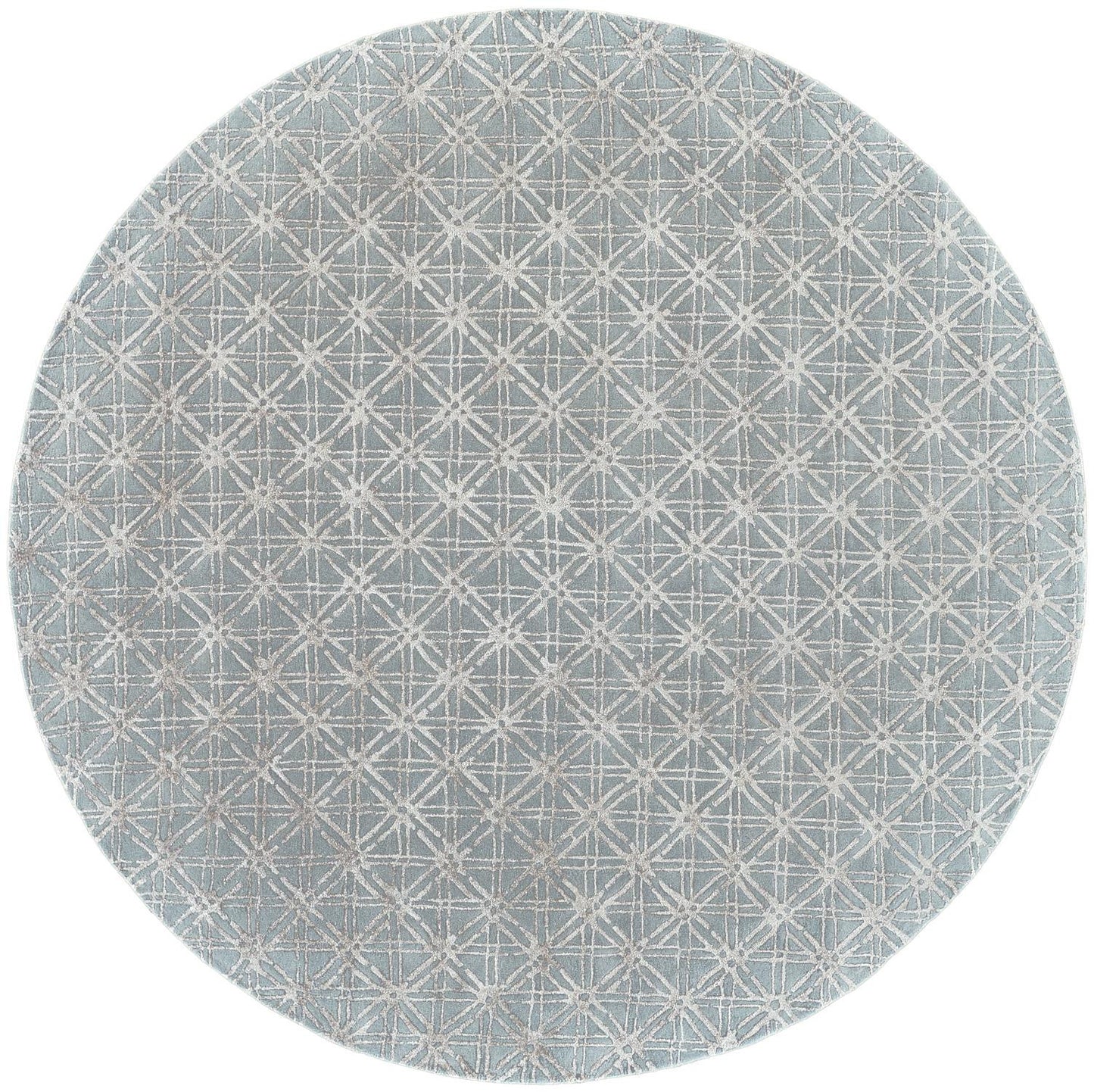 2' X 3' Blue Silver And Gray Wool Abstract Tufted Handmade Area Rug