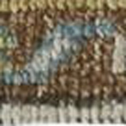 2' X 3' Green and Ivory Wool Floral Hand Knotted Distressed Area Rug With Fringe