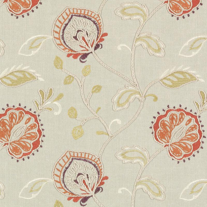 Duralee Da61718 | 761-Papaya/Sage  Drapery     - 511672