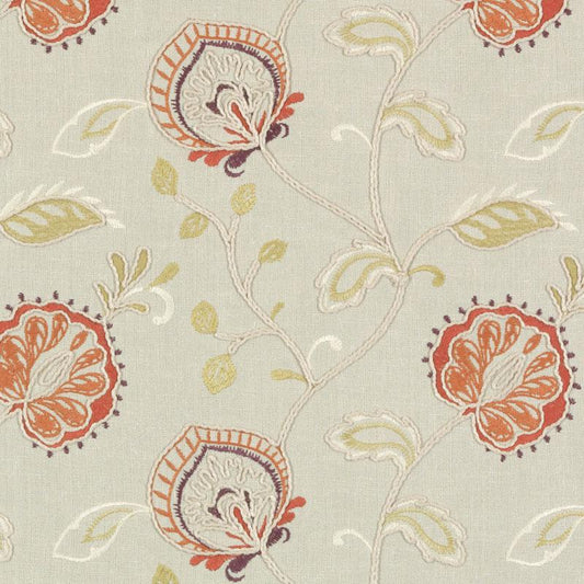 Duralee Da61718 | 761-Papaya/Sage  Drapery     - 511672