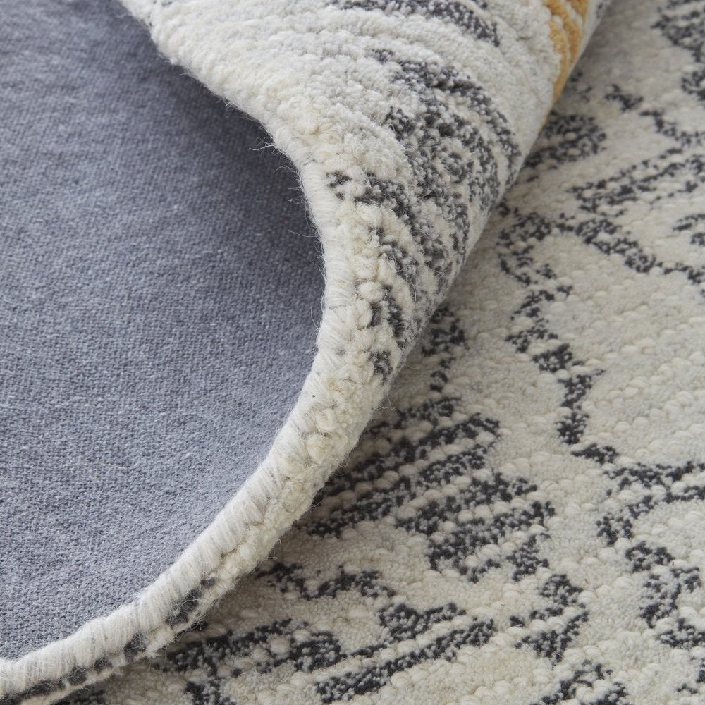 5' X 8' Gray and Ivory Wool Geometric Hand Tufted Area Rug