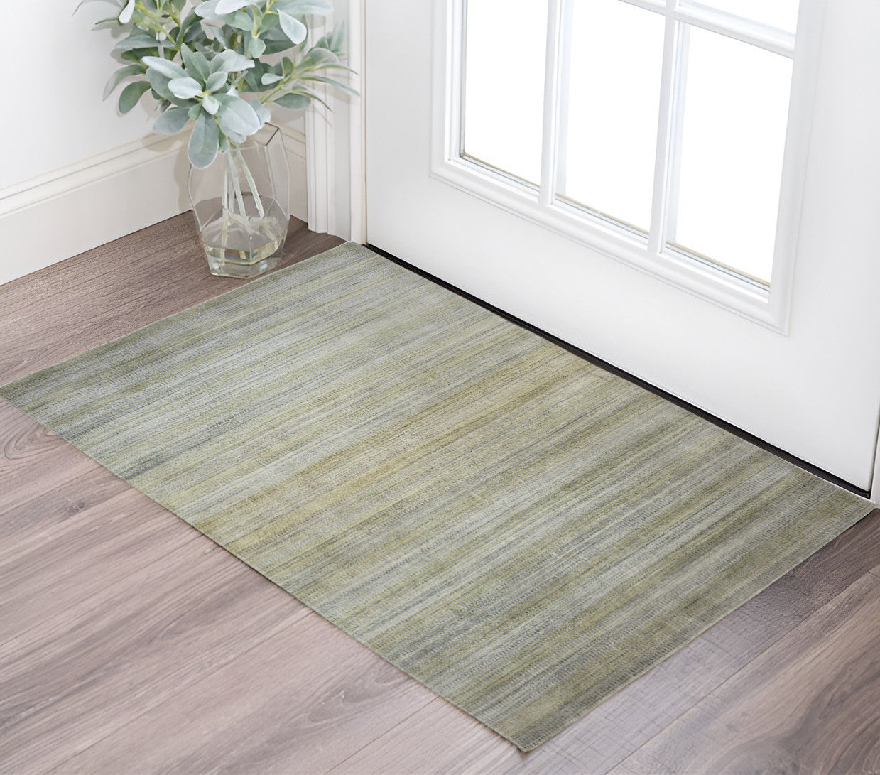 5' X 8' Blue and Green Ombre Hand Woven Area Rug