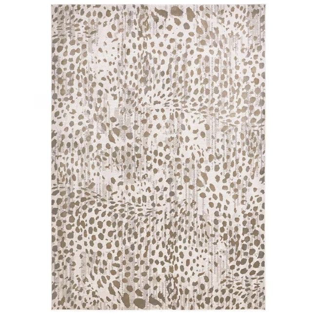 5' X 8' Brown And Ivory Abstract Stain Resistant Area Rug