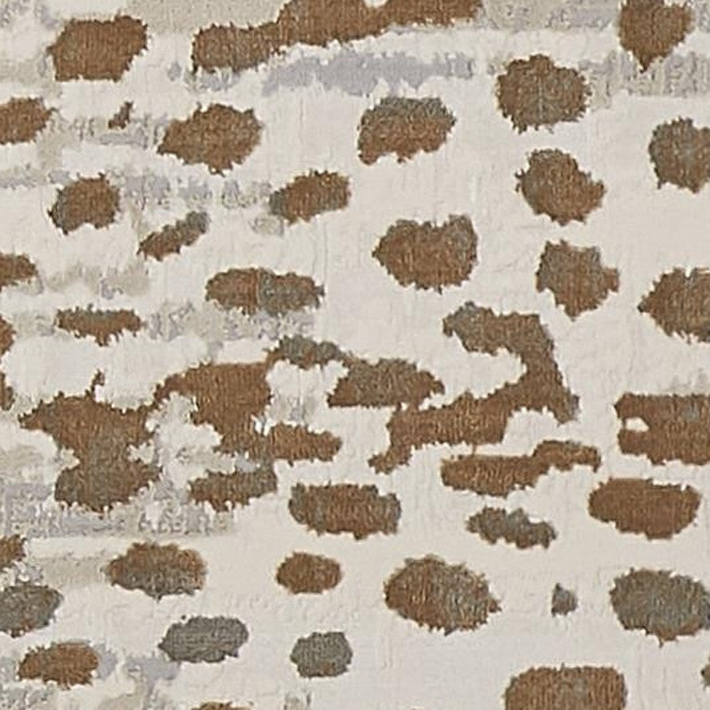 5' X 8' Brown And Ivory Abstract Stain Resistant Area Rug