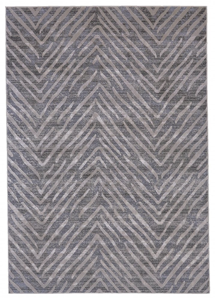 12' X 15' Gray And Silver Abstract Area Rug